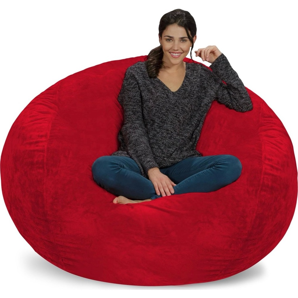 Chill Sack 5’ Bean Bag Chair COVER ONLY Ultrafur Red